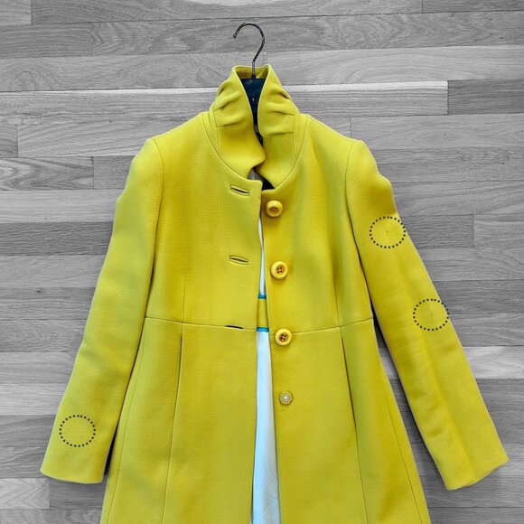 J.Crew Italian Double-Cloth Wool Ruffle Collar Coat with Thinsulate in Yellow - Picture 6 of 6